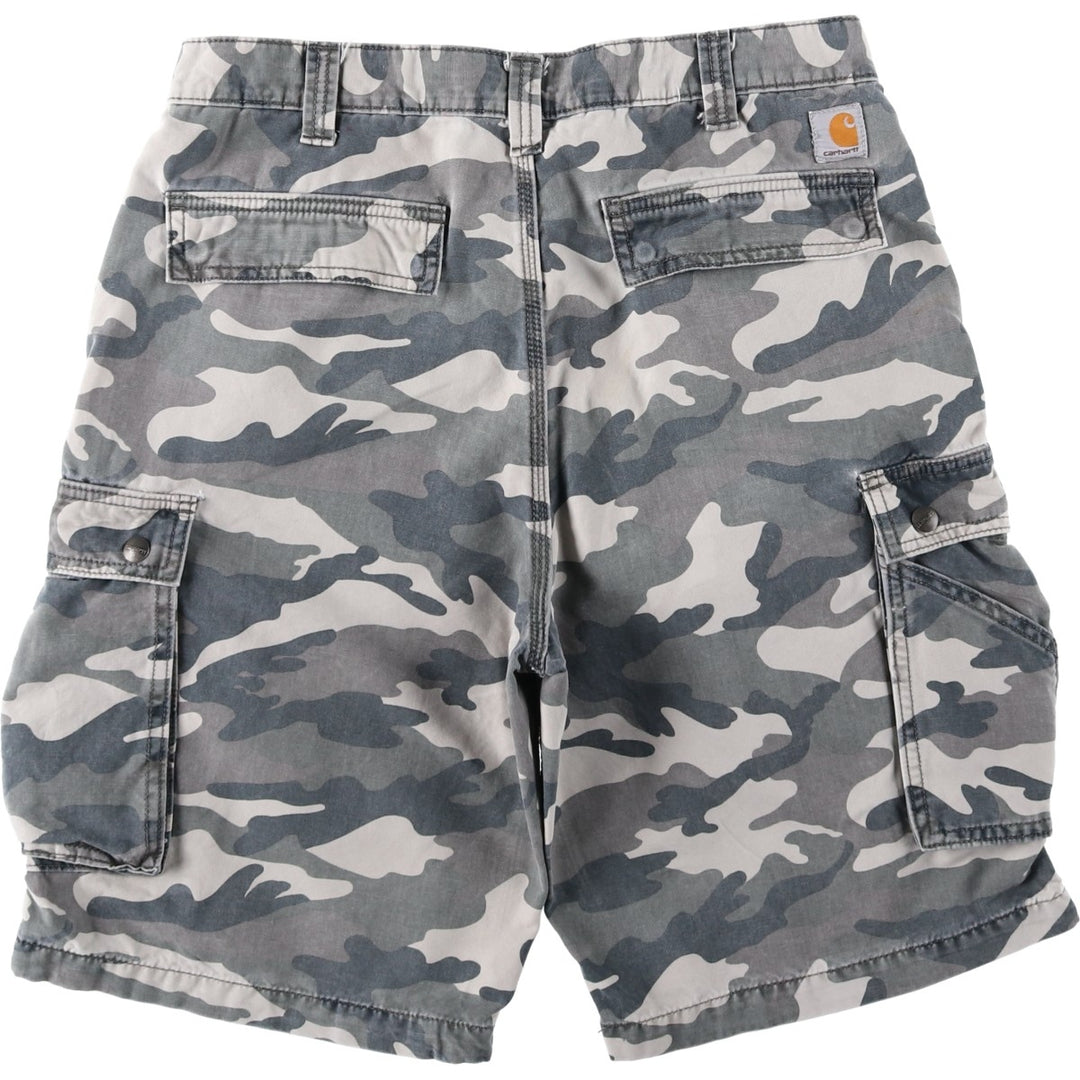 Carhartt Relaxed Fit Camouflage Pattern Duck Cargo Shorts, Men's, W34 equivalent cotton gray type Vintage Second Hand
