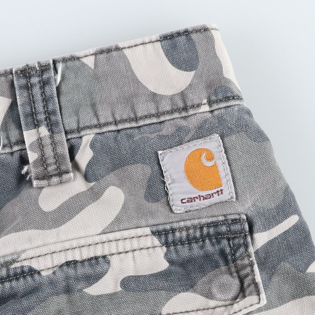 Carhartt Relaxed Fit Camouflage Pattern Duck Cargo Shorts, Men's, W34 equivalent cotton gray type Vintage Second Hand