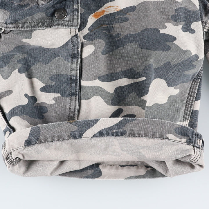 Carhartt Relaxed Fit Camouflage Pattern Duck Cargo Shorts, Men's, W34 equivalent cotton gray type Vintage Second Hand