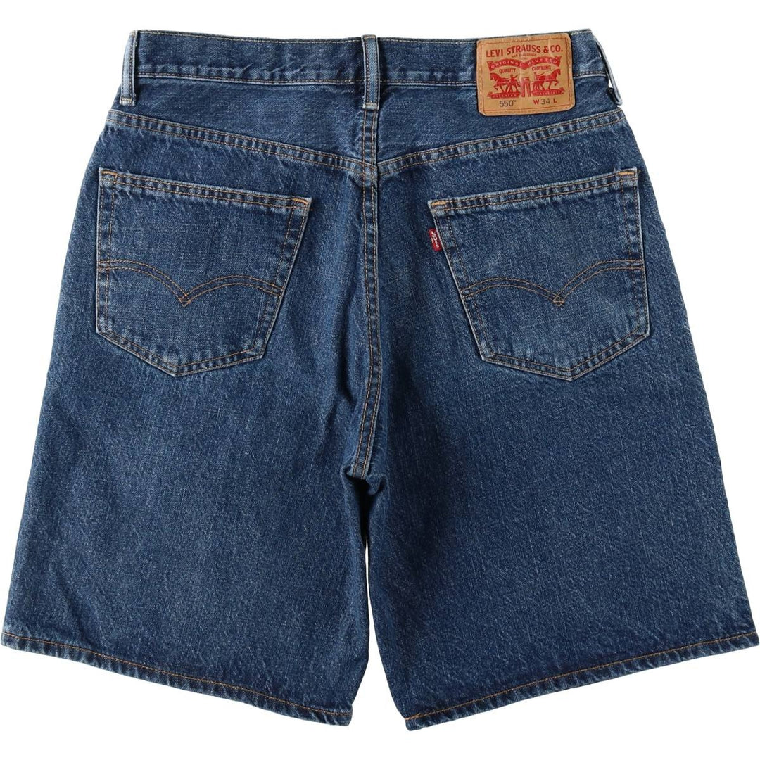 Levi's 550 denim shorts, short pants for men, size W34 cotton blue type Vintage Second Hand