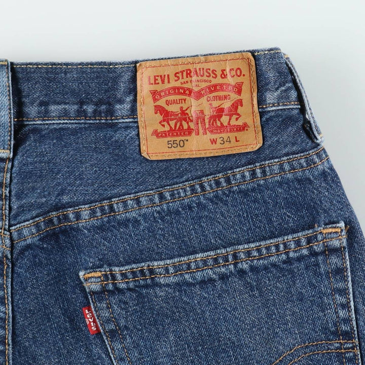 Levi's 550 denim shorts, short pants for men, size W34 cotton blue type Vintage Second Hand