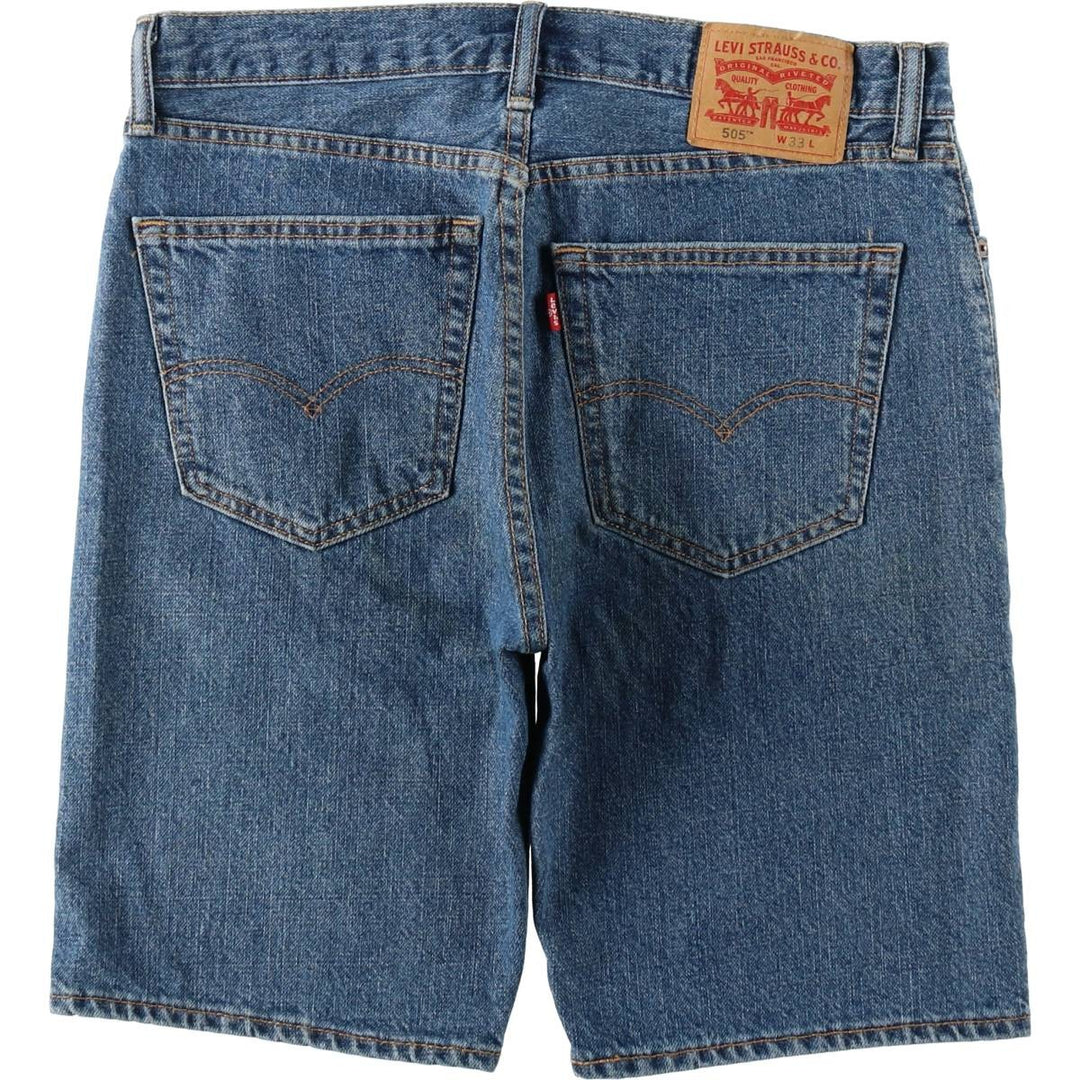 Levi's 505 denim shorts, short pants for men, size W34 cotton blue type Vintage Second Hand
