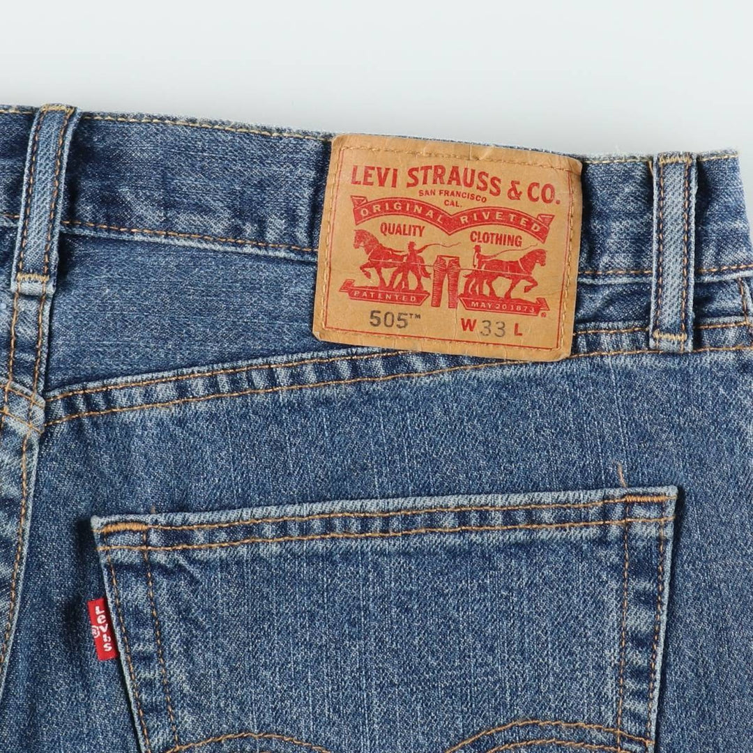 Levi's 505 denim shorts, short pants for men, size W34 cotton blue type Vintage Second Hand