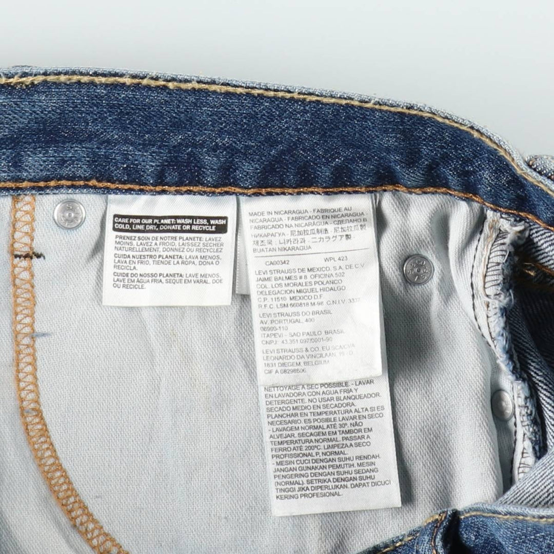 Levi's 505 denim shorts, short pants for men, size W34 cotton blue type Vintage Second Hand