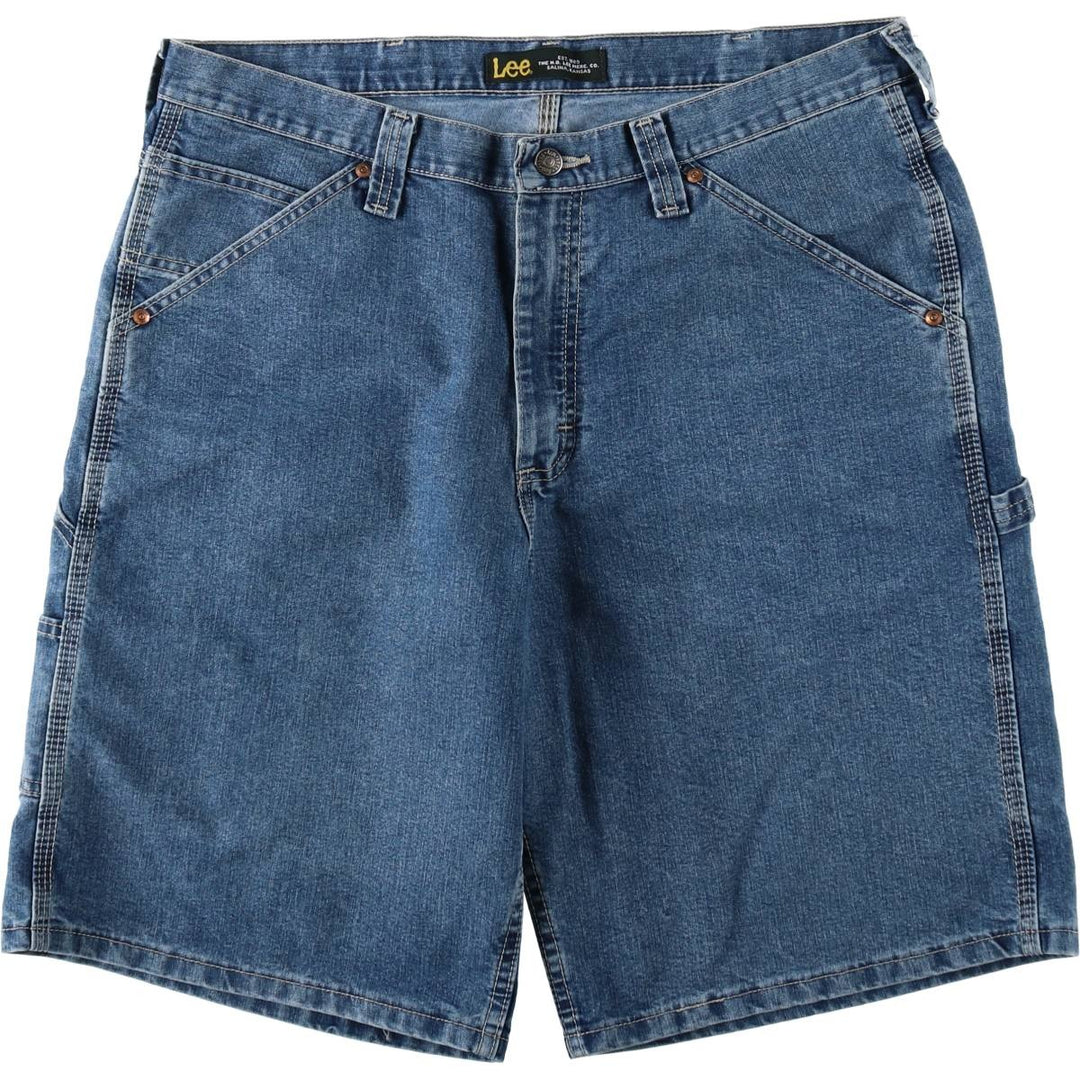 Lee denim painter shorts, men's size W34 (approx.) cotton blue type Vintage Second Hand