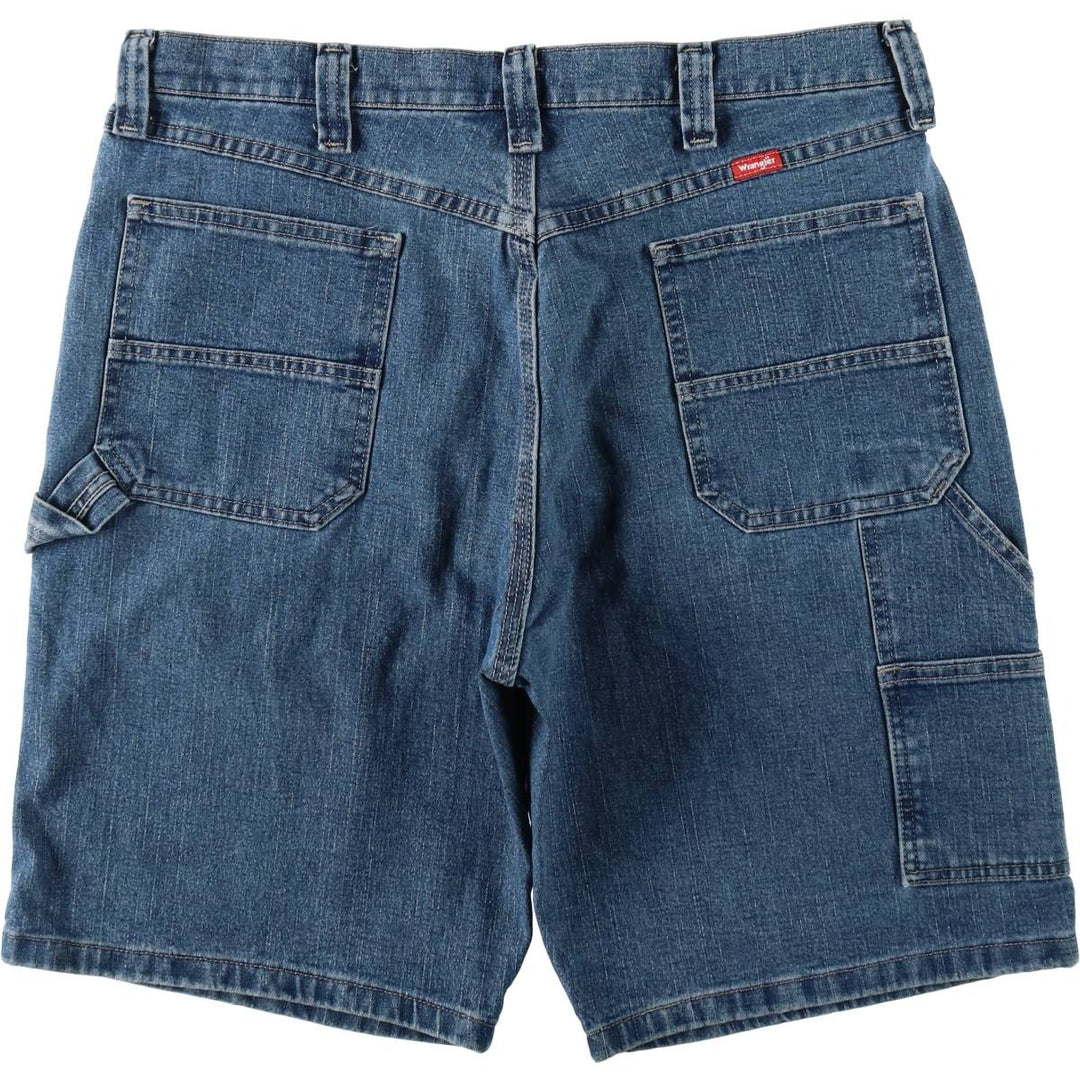 Wrangler denim painter shorts, men's size W36 (approx.) cotton blue type Vintage Second Hand