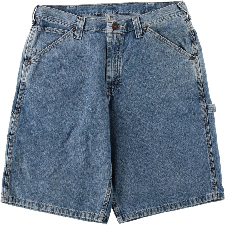Lee denim painter shorts, men's size W34 (approx.) cotton blue type Vintage Second Hand