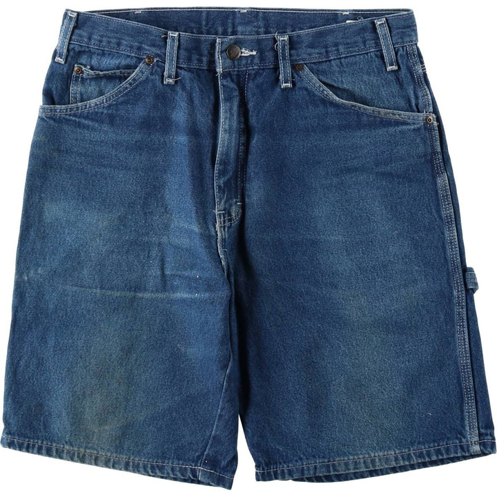 Dickies denim painter shorts, made in Mexico, men's size W32 (approx.). cotton blue type Vintage Second Hand