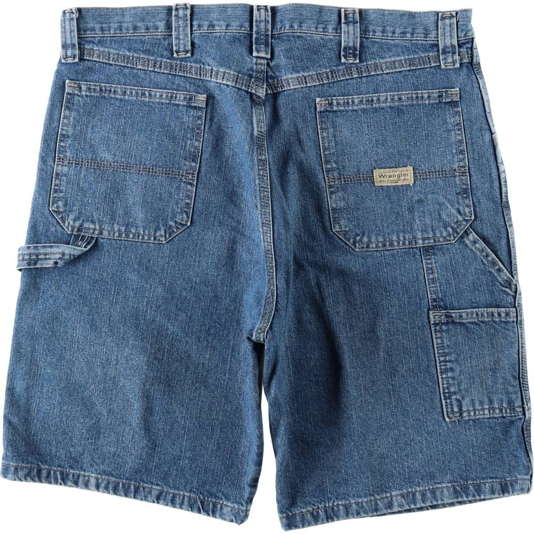 Wrangler denim painter shorts, men's size W37 (approx.) cotton blue type Vintage Second Hand