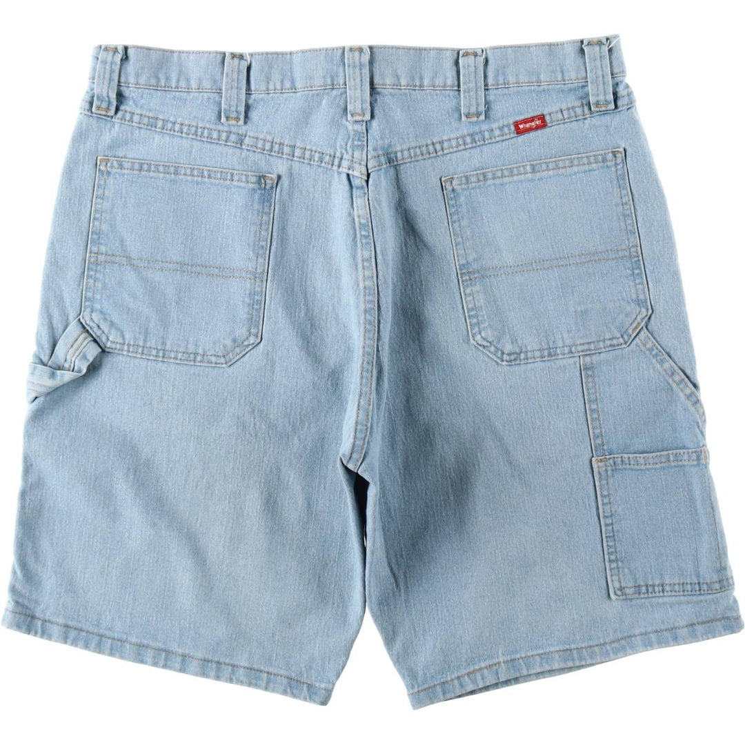 Wrangler denim painter shorts, men's size W37 (approx.) cotton blue type Vintage Second Hand