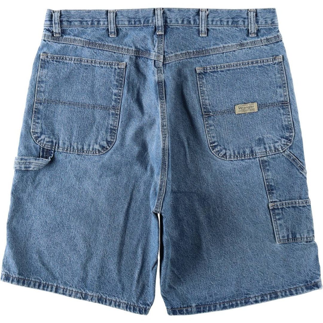 Wrangler denim painter shorts, men's size W37 (approx.) cotton blue type Vintage Second Hand