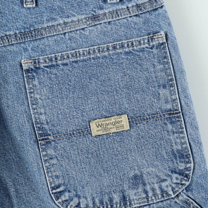 Wrangler denim painter shorts, men's size W37 (approx.) cotton blue type Vintage Second Hand
