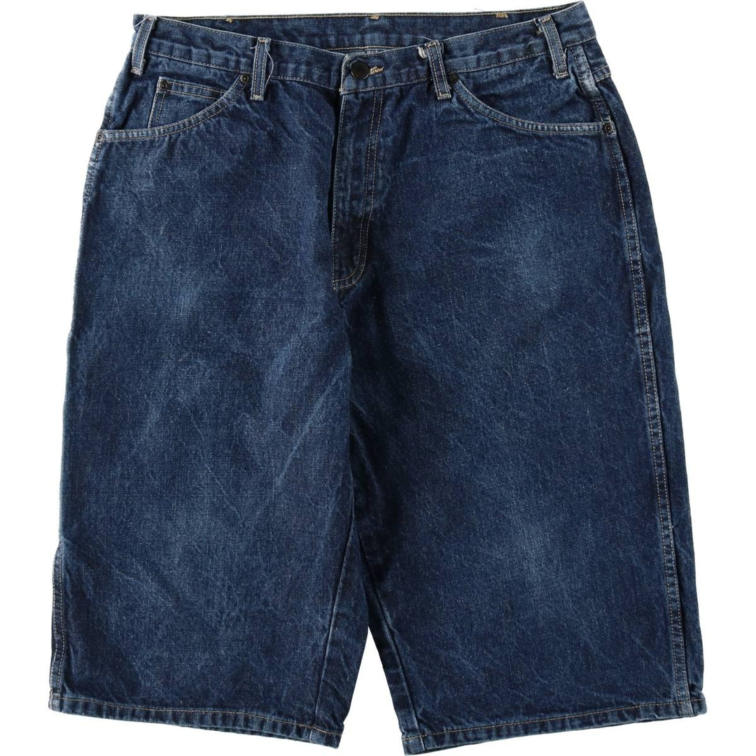 Dickies denim shorts, men's size W34 (approx.) cotton navy blue type Vintage Second Hand