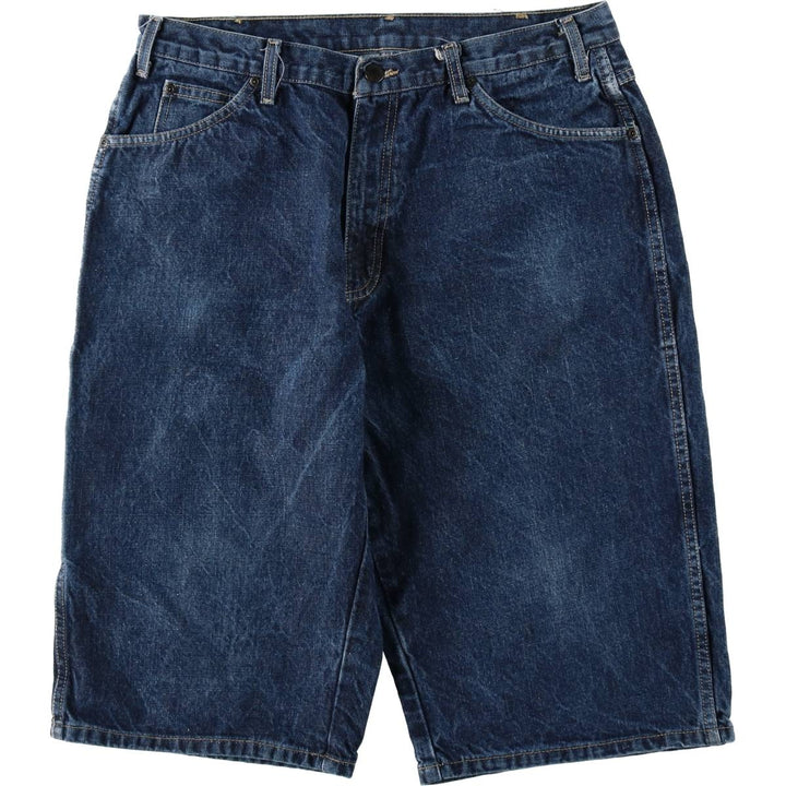 Dickies denim shorts, men's size W34 (approx.) cotton navy blue type Vintage Second Hand