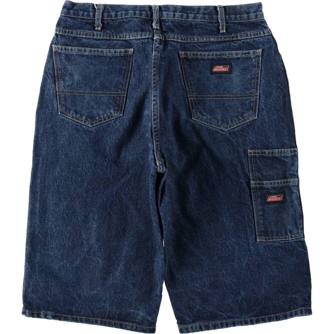 Dickies denim shorts, men's size W34 (approx.) cotton navy blue type Vintage Second Hand