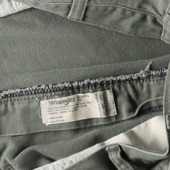 90'S Wrangler denim shorts, made in USA, men's size W36 equivalent, vintage. cotton Khaki type sage green Vintage Second Hand