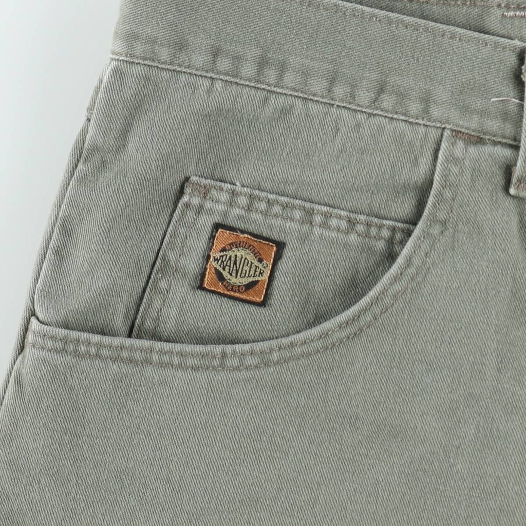 90'S Wrangler denim shorts, made in USA, men's size W36 equivalent, vintage. cotton Khaki type sage green Vintage Second Hand