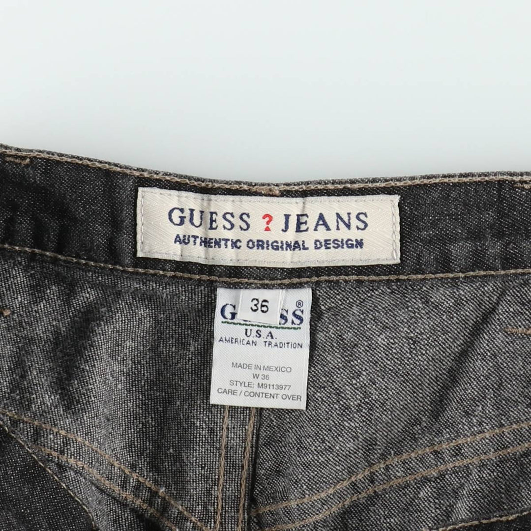 90'S Guess Painted Denim Painter Shorts, Men's Size W36 (approx.), Vintage cotton black type Vintage Second Hand