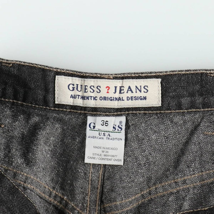 90'S Guess Painted Denim Painter Shorts, Men's Size W36 (approx.), Vintage cotton black type Vintage Second Hand