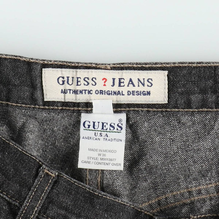 90'S Guess Painted Denim Painter Shorts, Men's Size W36 (approx.), Vintage cotton black type Vintage Second Hand