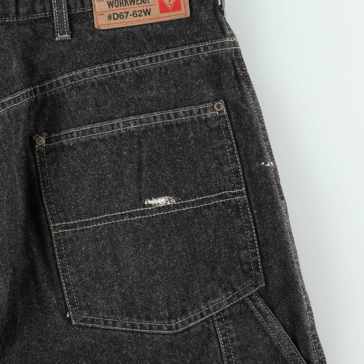 90'S Guess Painted Denim Painter Shorts, Men's Size W36 (approx.), Vintage cotton black type Vintage Second Hand