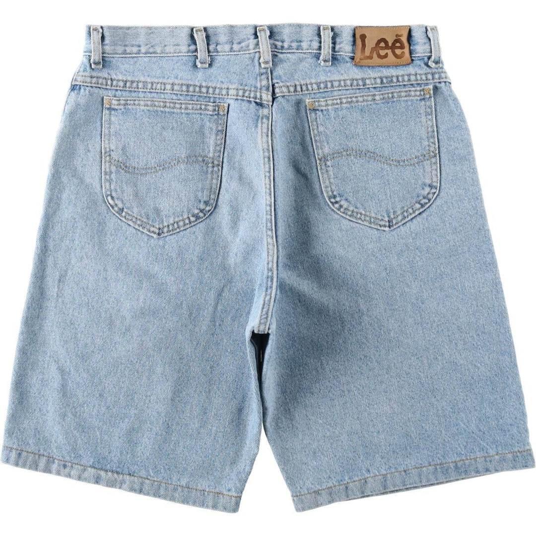 Lee denim shorts, half pants, made in USA, men's size W36 (approx.) cotton Blue type light blue Vintage Second Hand