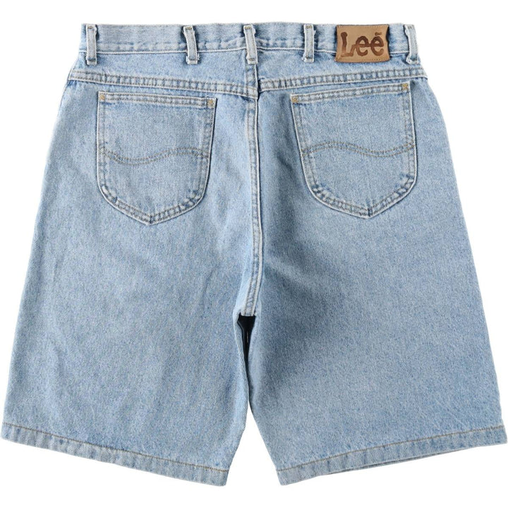 Lee denim shorts, half pants, made in USA, men's size W36 (approx.) cotton Blue type light blue Vintage Second Hand