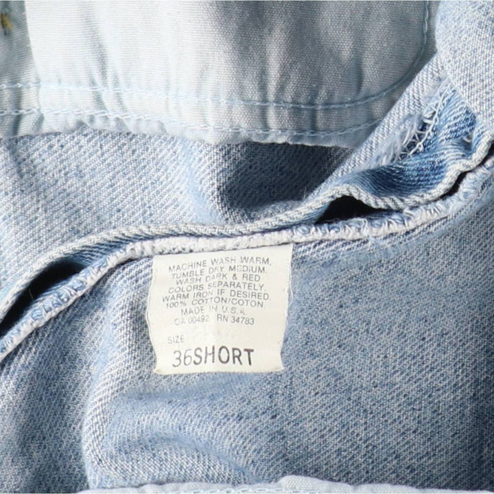 Lee denim shorts, half pants, made in USA, men's size W36 (approx.) cotton Blue type light blue Vintage Second Hand