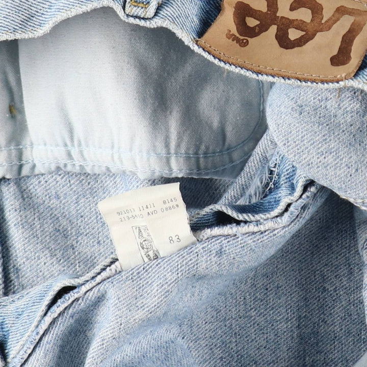 Lee denim shorts, half pants, made in USA, men's size W36 (approx.) cotton Blue type light blue Vintage Second Hand