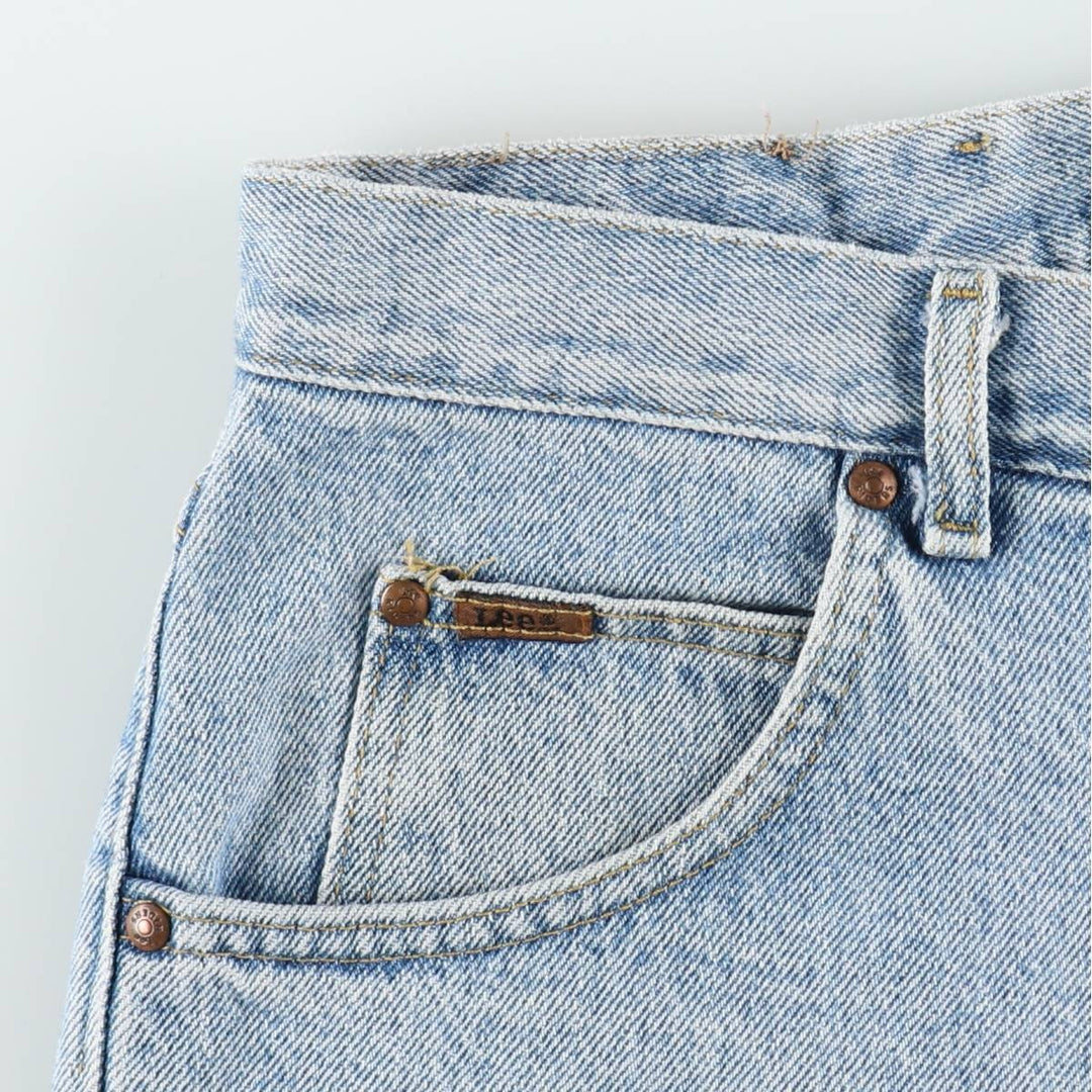 Lee denim shorts, half pants, made in USA, men's size W36 (approx.) cotton Blue type light blue Vintage Second Hand