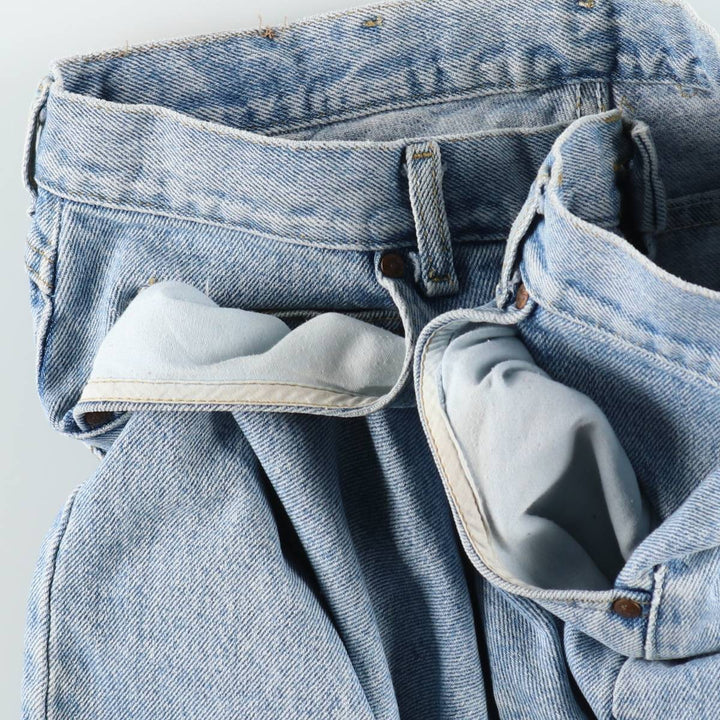 Lee denim shorts, half pants, made in USA, men's size W36 (approx.) cotton Blue type light blue Vintage Second Hand
