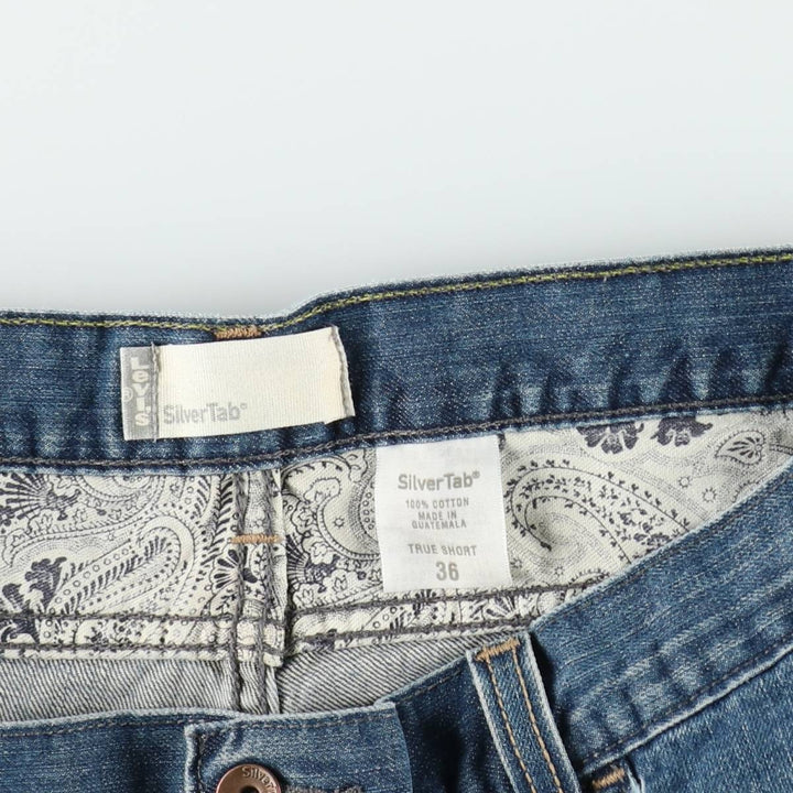 Levi's Silver Tab TRUE SHORT denim shorts, men's size W36 (approx.). cotton blue type Vintage Second Hand