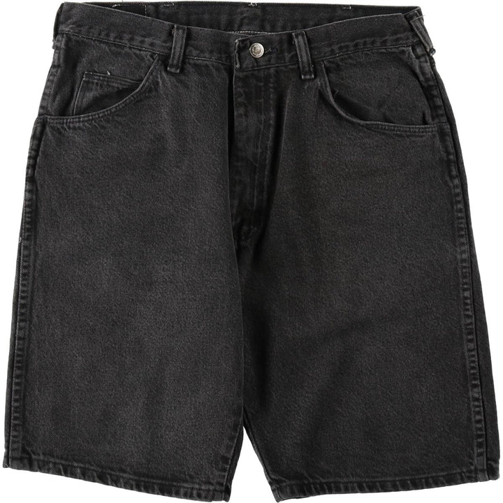 Wrangler Black Denim Shorts, Made in USA, Men's, W34 equivalent cotton black type Vintage Second Hand