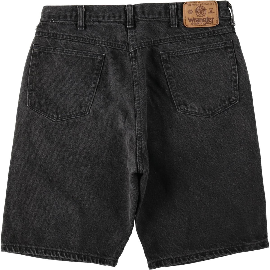 Wrangler Black Denim Shorts, Made in USA, Men's, W34 equivalent cotton black type Vintage Second Hand