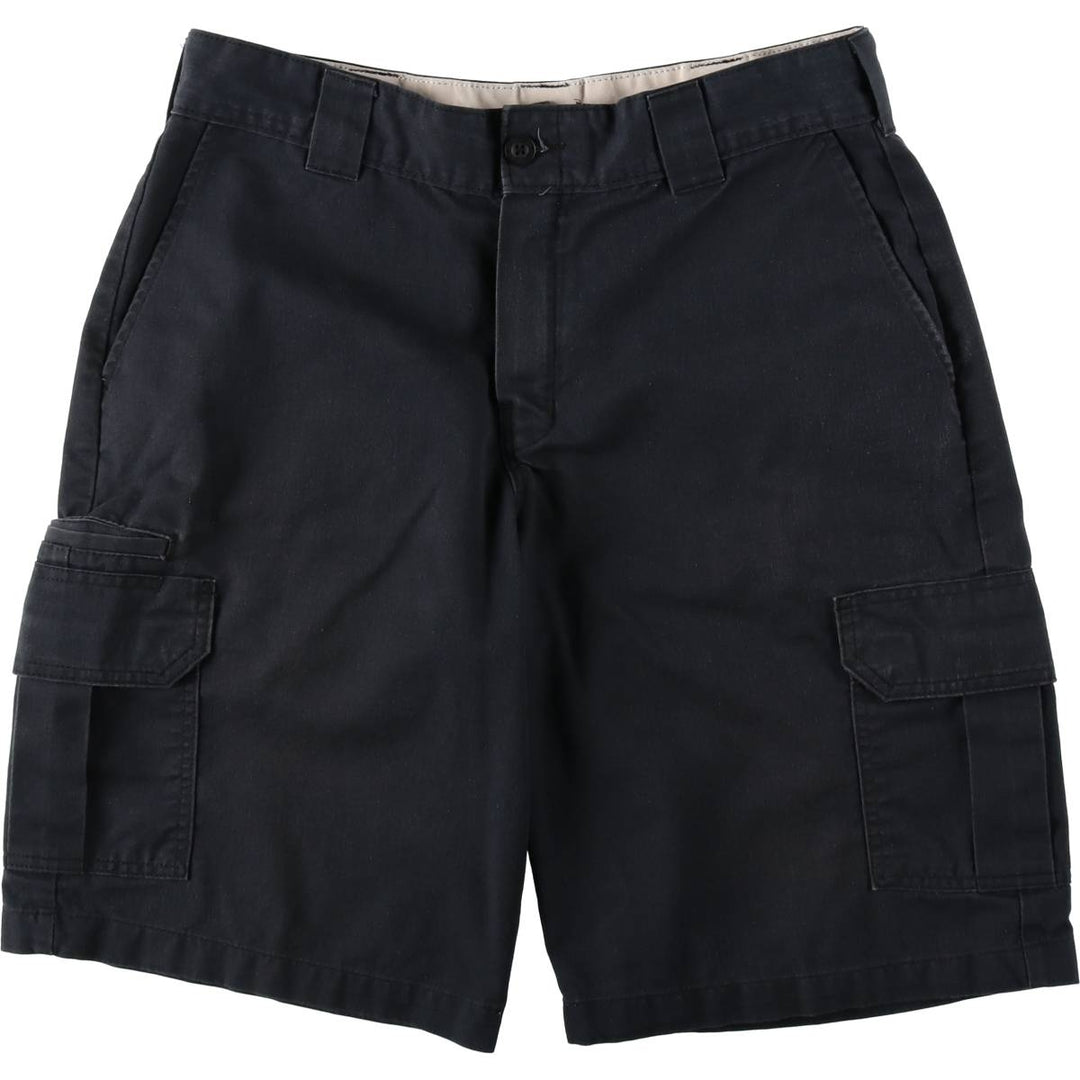 Dickies Regular Fit Cargo Shorts (Men's W34 equivalent) polyester black type Vintage Second Hand