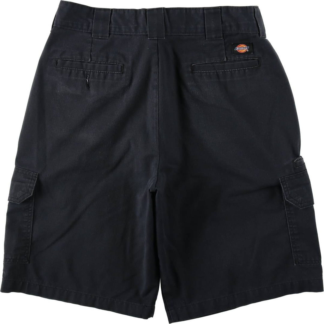 Dickies Regular Fit Cargo Shorts (Men's W34 equivalent) polyester black type Vintage Second Hand