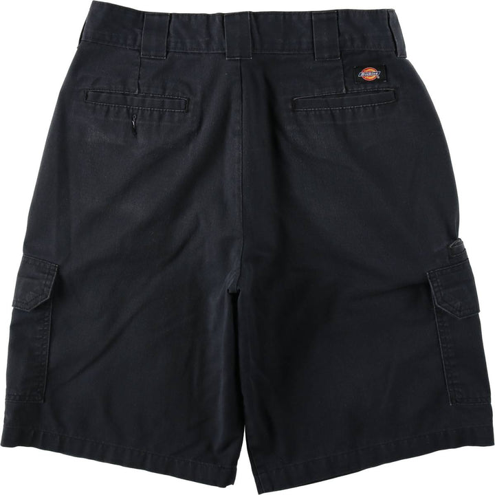 Dickies Regular Fit Cargo Shorts (Men's W34 equivalent) polyester black type Vintage Second Hand