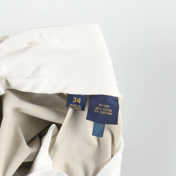 Ralph Lauren POLO GOLF chino shorts, men's size W35. cotton ivory Vintage Second Hand
