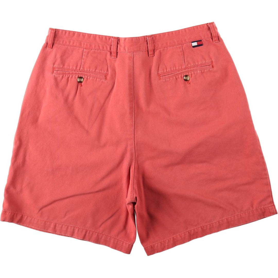 1990'S Tommy Hilfiger Two-Pleat Chino Shorts, Men's Size W35 (approx.), Vintage cotton coral Vintage Second Hand