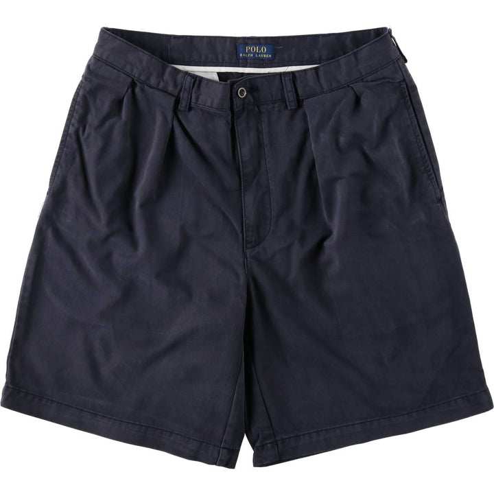 Ralph Lauren POLO RALPH LAUREN Two-pleat Chino Shorts Shorts Men's W34 equivalent cotton navy blue type Vintage Second Hand