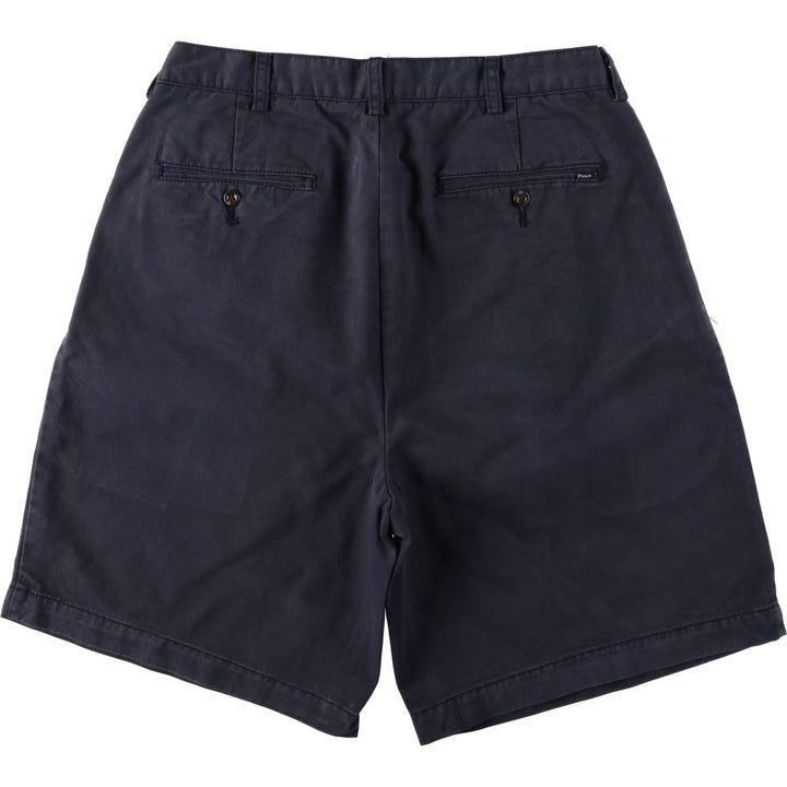 Ralph Lauren POLO RALPH LAUREN Two-pleat Chino Shorts Shorts Men's W34 equivalent cotton navy blue type Vintage Second Hand
