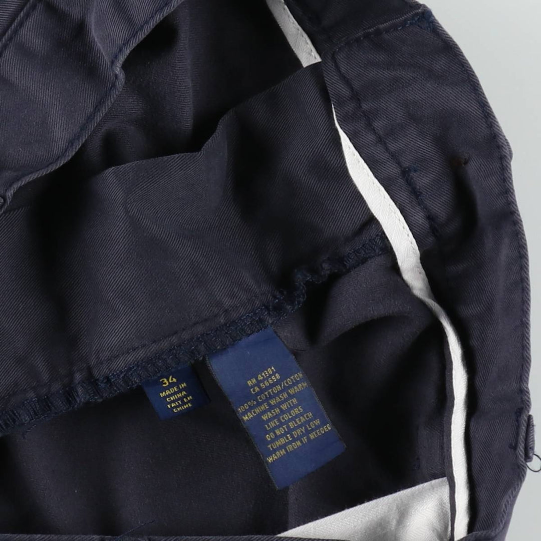 Ralph Lauren POLO RALPH LAUREN Two-pleat Chino Shorts Shorts Men's W34 equivalent cotton navy blue type Vintage Second Hand