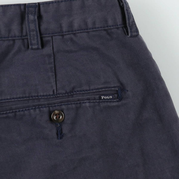 Ralph Lauren POLO RALPH LAUREN Two-pleat Chino Shorts Shorts Men's W34 equivalent cotton navy blue type Vintage Second Hand