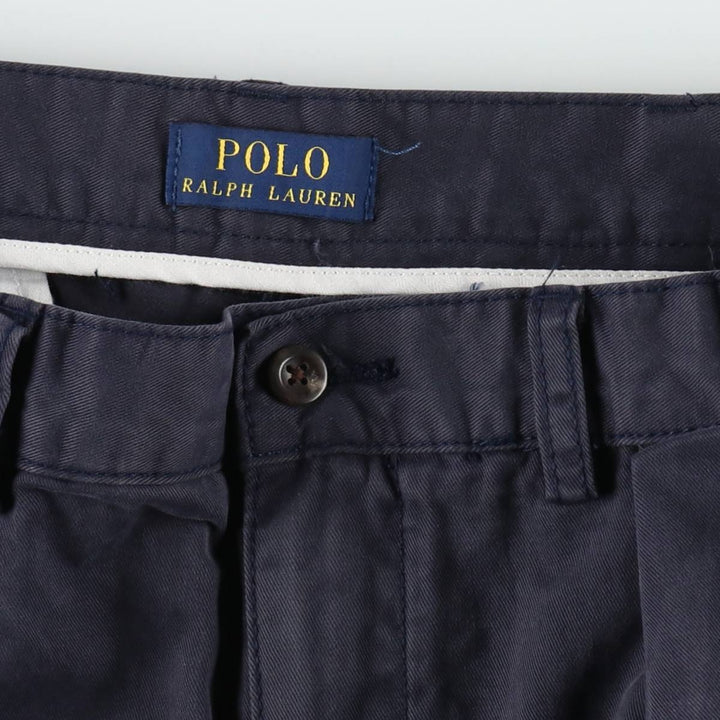 Ralph Lauren POLO RALPH LAUREN Two-pleat Chino Shorts Shorts Men's W34 equivalent cotton navy blue type Vintage Second Hand