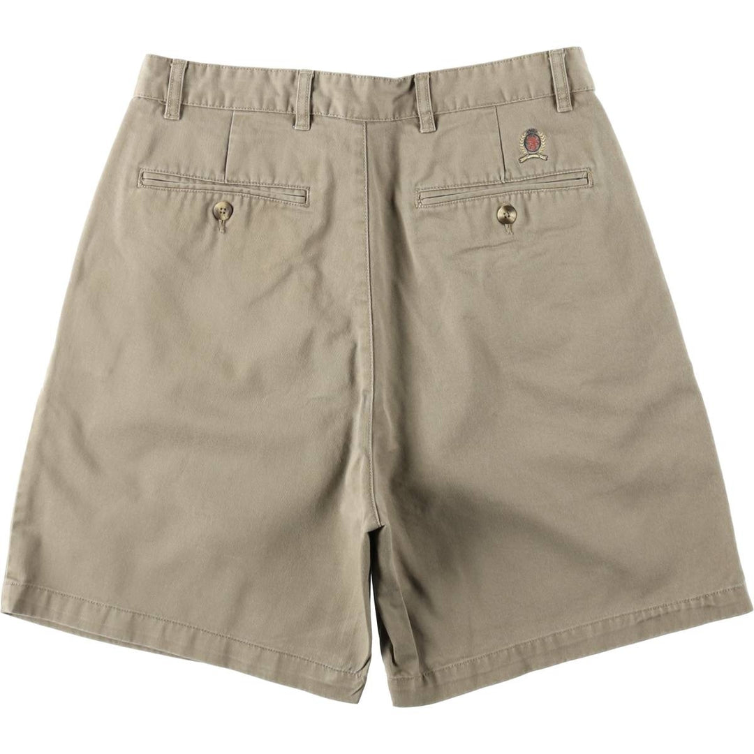 2000'S Tommy Hilfiger Two-Pleat Chino Shorts, Men's Size W31 (approx.) cotton Khaki type beige Vintage Second Hand