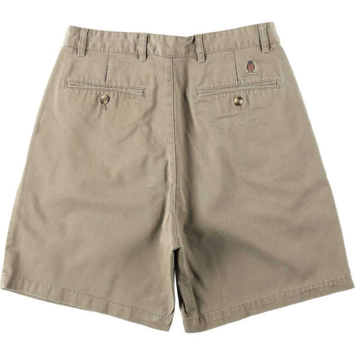 2000'S Tommy Hilfiger Two-Pleat Chino Shorts, Men's Size W31 (approx.) cotton Khaki type beige Vintage Second Hand