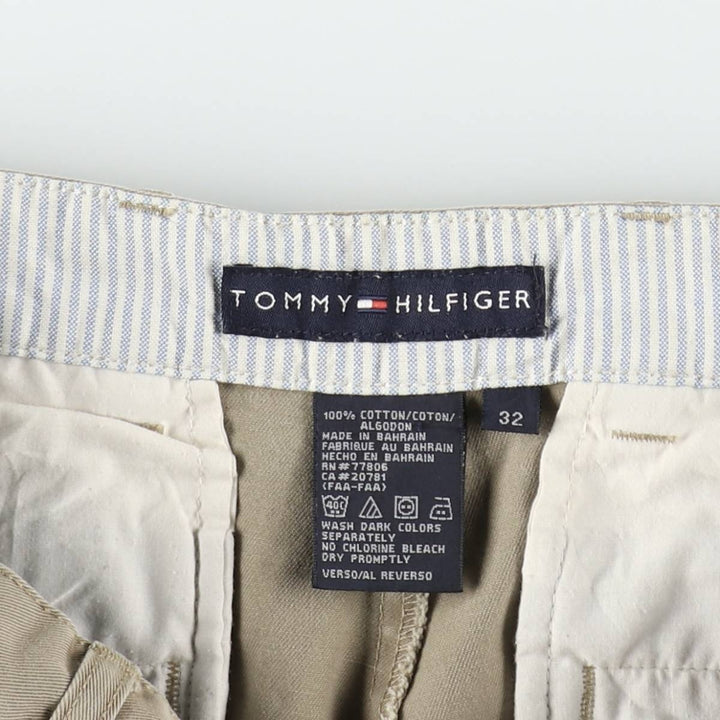 2000'S Tommy Hilfiger Two-Pleat Chino Shorts, Men's Size W31 (approx.) cotton Khaki type beige Vintage Second Hand