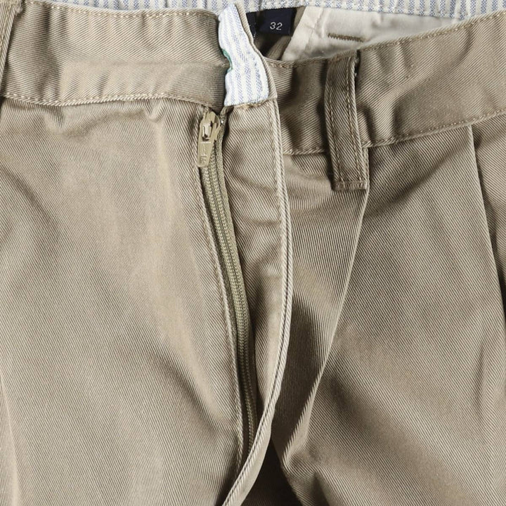 2000'S Tommy Hilfiger Two-Pleat Chino Shorts, Men's Size W31 (approx.) cotton Khaki type beige Vintage Second Hand
