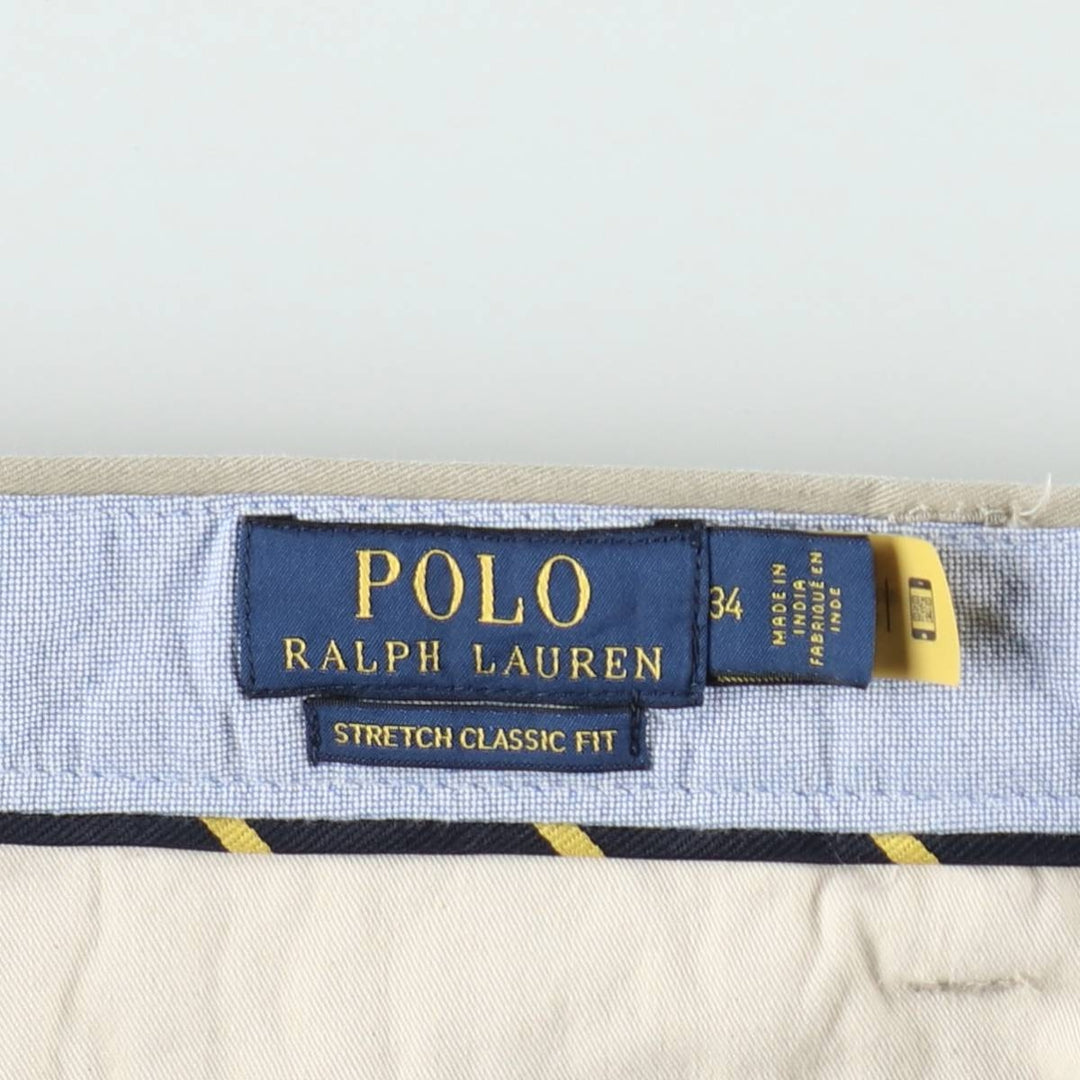 Ralph Lauren POLO RALPH LAUREN STRUTCH CLASSIC FIT Chino Shorts (Men's size W34 equivalent) cotton Beige type Vintage Second Hand