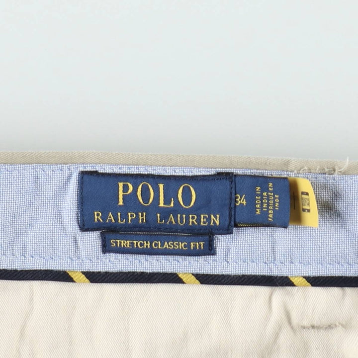 Ralph Lauren POLO RALPH LAUREN STRUTCH CLASSIC FIT Chino Shorts (Men's size W34 equivalent) cotton Beige type Vintage Second Hand